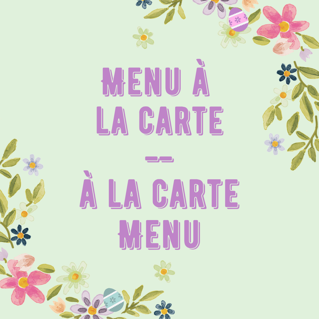 Menu à la carte